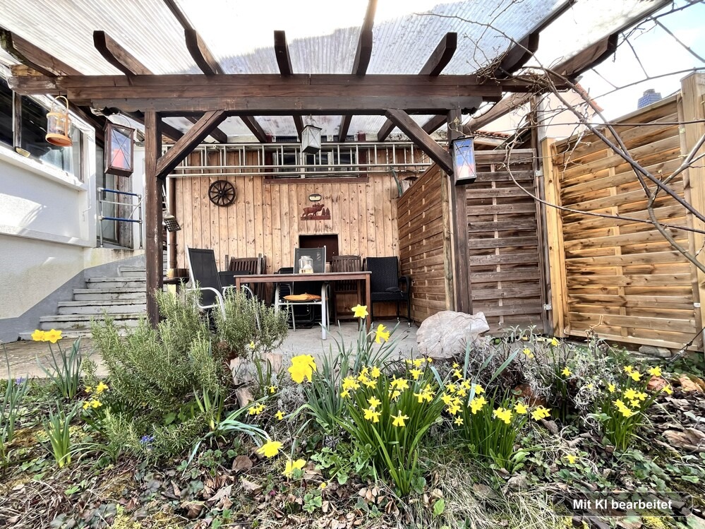 Die überdachte Terrasse