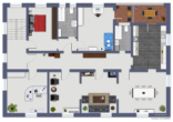 Grundriss der Wohnung - Viel Platz auf einer Ebene !!