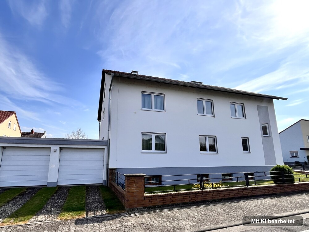 Strassenseite mit Garagen